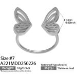 color: A221 Steel Color Butterfly Ring Open Adjustable