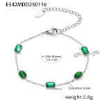 color: E342-Steel Color Emerald Bracelet