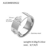 color: A103-Steel Color Zircon Ring / size: US 6