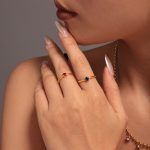 INS Single Claw Zircon Ring PVD Electroplated Stainless Steel Adjustable Opening Light Luxury Index Finger Ring