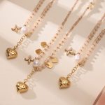 Tassel Love Natural Stone Freshwater Pearl Clavicle Necklace Light Luxury Stainless Steel All-Match Girl Accessories