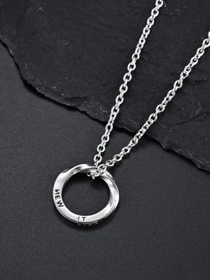 Punk Letter Circle Necklace Cross Men's Chain Pendant Clothing