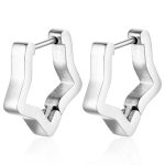 color: Flat Five-pointed Star Steel Color Ear Cuff 1 PC