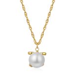 color: Gold C-012 Pearl Necklace