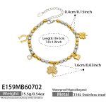 color: E159-Zircon Multi-pendant Two-tone Gold Color Bracelet -18+5cm