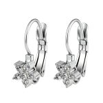 color: Five Stone Flower French Clasp Earrings 2 Steel Color