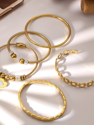 New Stainless Steel Fine Circle Open-Ended Bracelet Combination Simple High Quality Women's Bracelet Does Not Fade