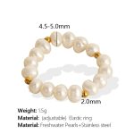 color: JZ78 US Size 6# Elastic Cord Gold Ring