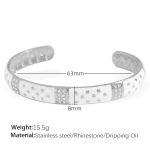 color: SZ192WES White Enamel Silver Bangle