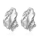 color: Meteorite Lava Earrings Steel Color MS-381