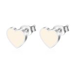 color: Heart Stud Earrings White MS-552