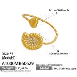 color: A1000-White Zircon Conch Open Ring -C