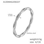 color: A135-Steel Color Ring / size: US 7