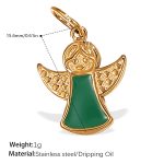 color: PJ333GNG Green Enamel Gold Pendant