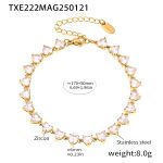 color: TXE222-Gold White Zircon Bracelet