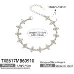 color: TXE617-White Zircon Steel Color Bracelet -17.5+5cm