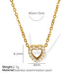 color: XL227 White Bead Gold Necklace