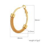 color: Large Half Mesh Lobster Clasp Earrings Gold