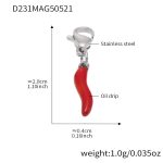 color: D231-Steel Color Red Chili Pendant 1