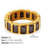 color: JZ172BKG7 Black Zircon Square Ring