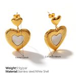 color: EH1408WEG White Shell Stud Earrings
