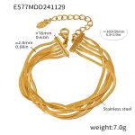 color: E577-Gold Six Layer Bracelet 2mm