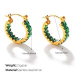 color: EH1401GNG Green Zircon Earrings