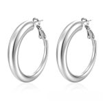 color: Pointed Lobster Clasp Hollow Earrings Steel Color MS-014