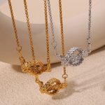 New Design Knotted Texture Retro Easy Matching Stainless Steel 18K Gold Plating Sweater Chain Necklace