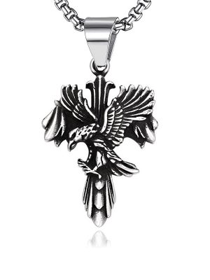 Domineering Retro Punk Street Hip-Hop Accessories New Wings Eagle Wings Necklace for Men