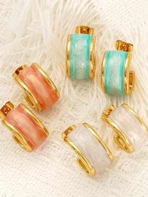 High-Grade Stainless Steel Dripping Stud Earrings Women's Simple Temperamental All-Match Light Luxury Earrings