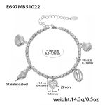 color: E697-Steel Color Bracelet 16+5cm