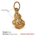 color: PJ224G Double-sided Hollow Gold Pendant