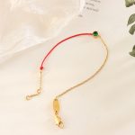 Simple Red Rope Bracelet Men and Women Light Luxury Stainless Steel Gold-Plated Chain Woven Hand Strap