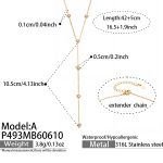 color: P493-A Style Gold Necklace 42+5cm