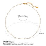 color: XL267 White Bead Gold Necklace