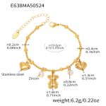 color: E638-Gold DIY Multi-charm Bracelet 16+5cm