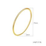 color: Size 67 Glued Stones Bangle Gold