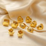 New Five-Pointed Star Love Glossy Ear Clip Stainless Steel Casting Real Gold Geometric Earrings Earrings