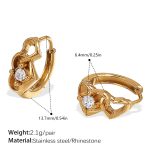 color: EH1149WEG White Rhinestone Small Hoop Earrings
