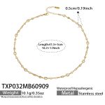 color: TXP032-Zircon Gold Necklace -41.5+5cm