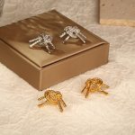 High-Grade Wheat Bow Earrings 18K Gold Women's Vintage Decoration
