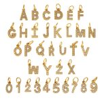 304 Stainless Steel 26 English Letters Full Diamond Pendant Parts DIY Handmade Earrings