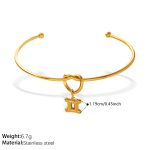 color: SZ347G-PJ431G5 Gemini Gold Solid Pendant