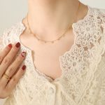 color: P535-Gold Eye Necklace -40+5cm