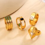 Rich Retro Gold Laminated Lvzuan Wide Ring Light Luxury Style Multi-Grid Geometric Ring