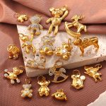 New Cute Exquisite DIY Diamond Animal Pendant Stainless Steel 18K Gold Plating All-Matching Collection