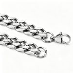 Stainless Steel Necklace Ornament Men's Bracelet Thick Personality Four-Sided Grinding Cuban Link Chain Men's Encryption Accessories Female Advanced