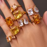Commute Minimalist Open-End Zircon Ring Women's Stainless Steel 18K Gold Plated Ornament