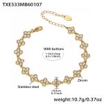 color: TXE533-White Zircon Bracelet 16.5+5cm